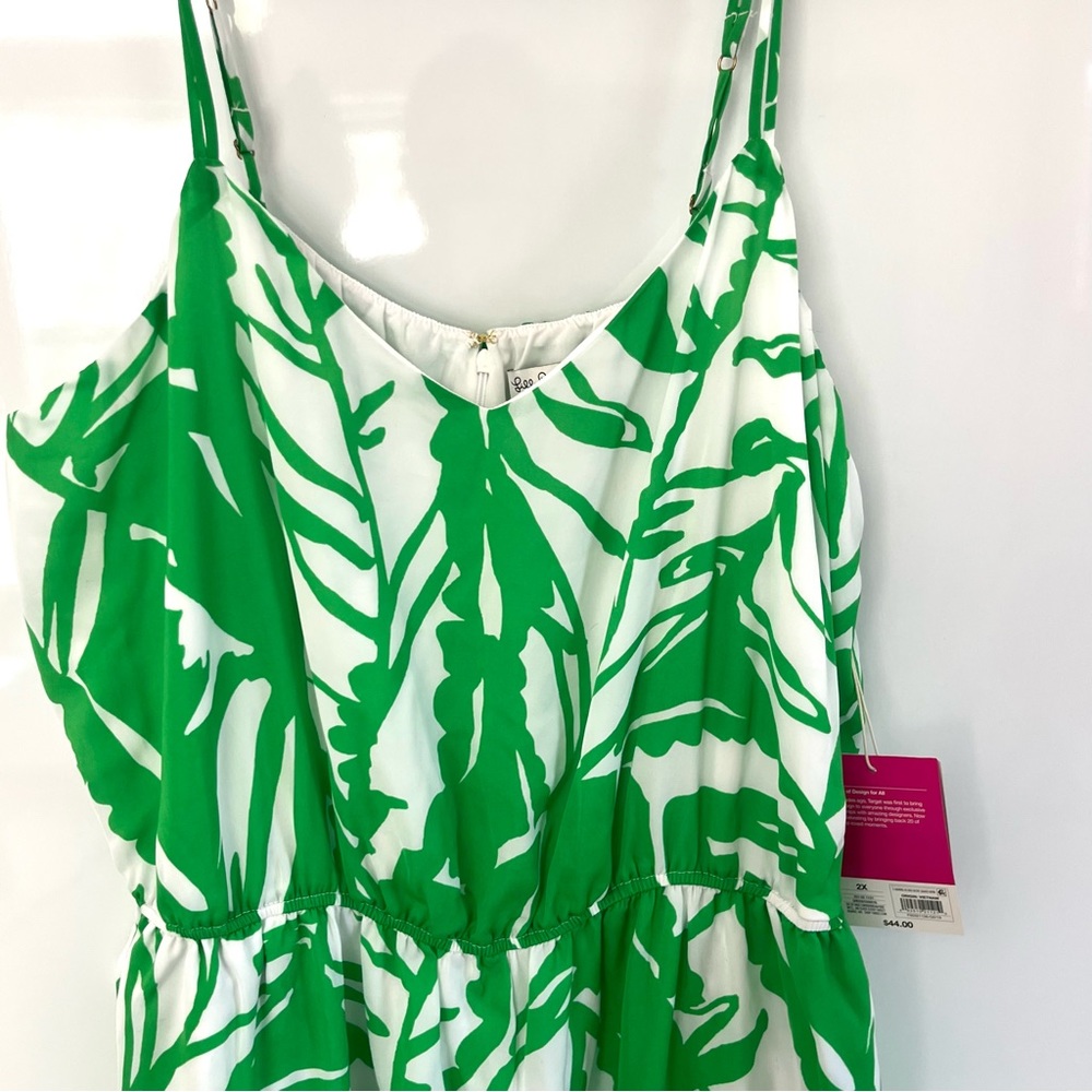 Lily Pulitzer 20th anniversary Target jumpsuit tropical leaves 2x 2xl